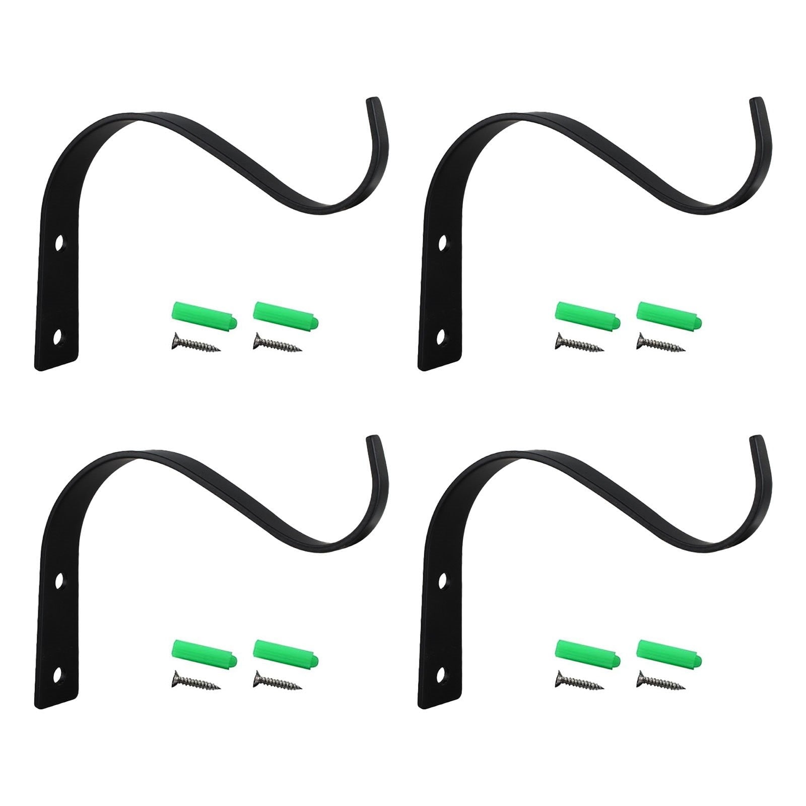 Outdoor Plant Hangers for Hanging Baskets, Heavy Duty Metal Plant Brackets for Hanging Plants Outside, Metal Plant Hooks Plant Wall Hooks for Hanging Lantern, Bird Feeder, 1 Pcs, 4.5x3.54 4.5" x 3.54" White*2