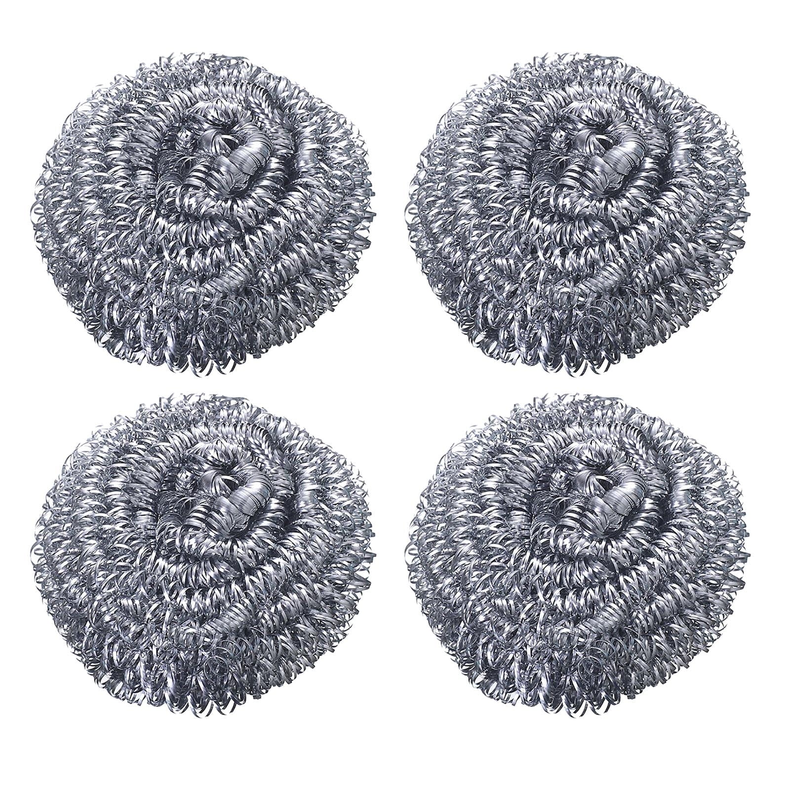 Stainless Steel Scrubbers,Stainless Steel Scourers Sponges ,Stainless Steel Scrubbing Pads,Metal Scouring Pads,Steel Wool Scrubbers For Stoves, Pots, Cooker Hoods, That Are Difficult To Clean 4pcs