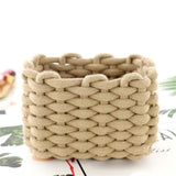 Small Cat Ears Toy Organizer, Woven Cotton Rope Basket, Decorative Nursery Bins & Boxes Gift Basket Empty for Pet Toy Storage, 1 Pcs, 7.8x3.93 8.66" x 5.91" x 5.51" Light Yellow