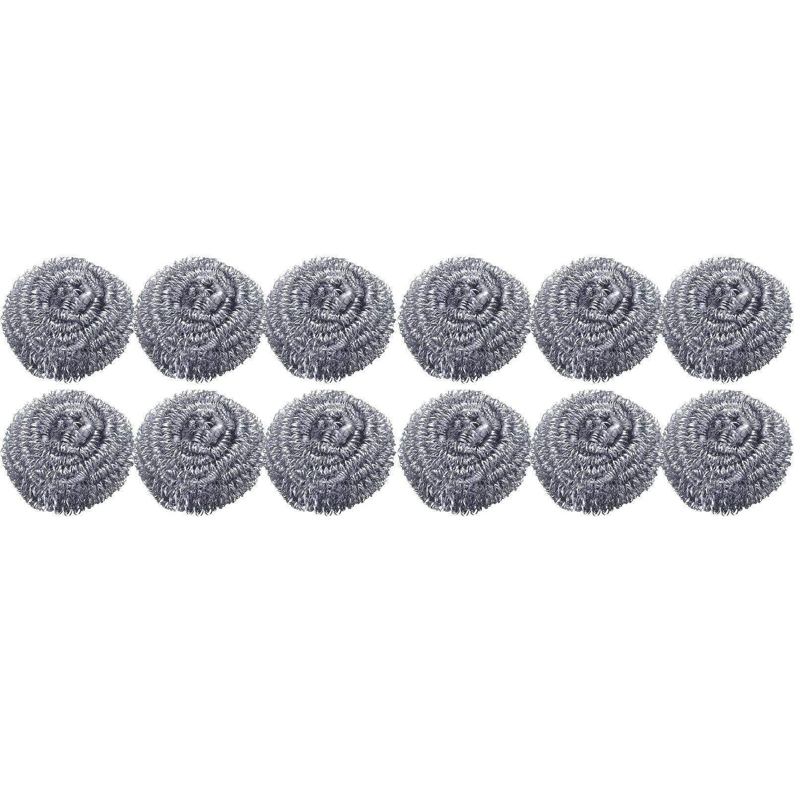 6Pcs Stainless Steel Scrubber,Heavy-Duty Curled Flat Wire Scouring Pad,Steel Wool Scrubber Pads For Cleaning Dishes, Pans, Pots, Ovens, Grills, Sinks - Stainless Steel Scrubbers For Kitchen,6pcs 12PCS