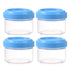 4Pcs Clear Plastic Jars With Lids,Small Plastic Storage Jars With Screw On Lids,Mini Wide-Mouth Refillable Storage Containers,Empty Round Containers For Candy,Beads,Lotion,Food Storage,Red Blue