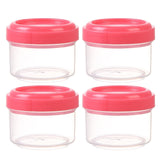 4Pcs Clear Plastic Jars With Lids,Small Plastic Storage Jars With Screw On Lids,Mini Wide-Mouth Refillable Storage Containers,Empty Round Containers For Candy,Beads,Lotion,Food Storage Red