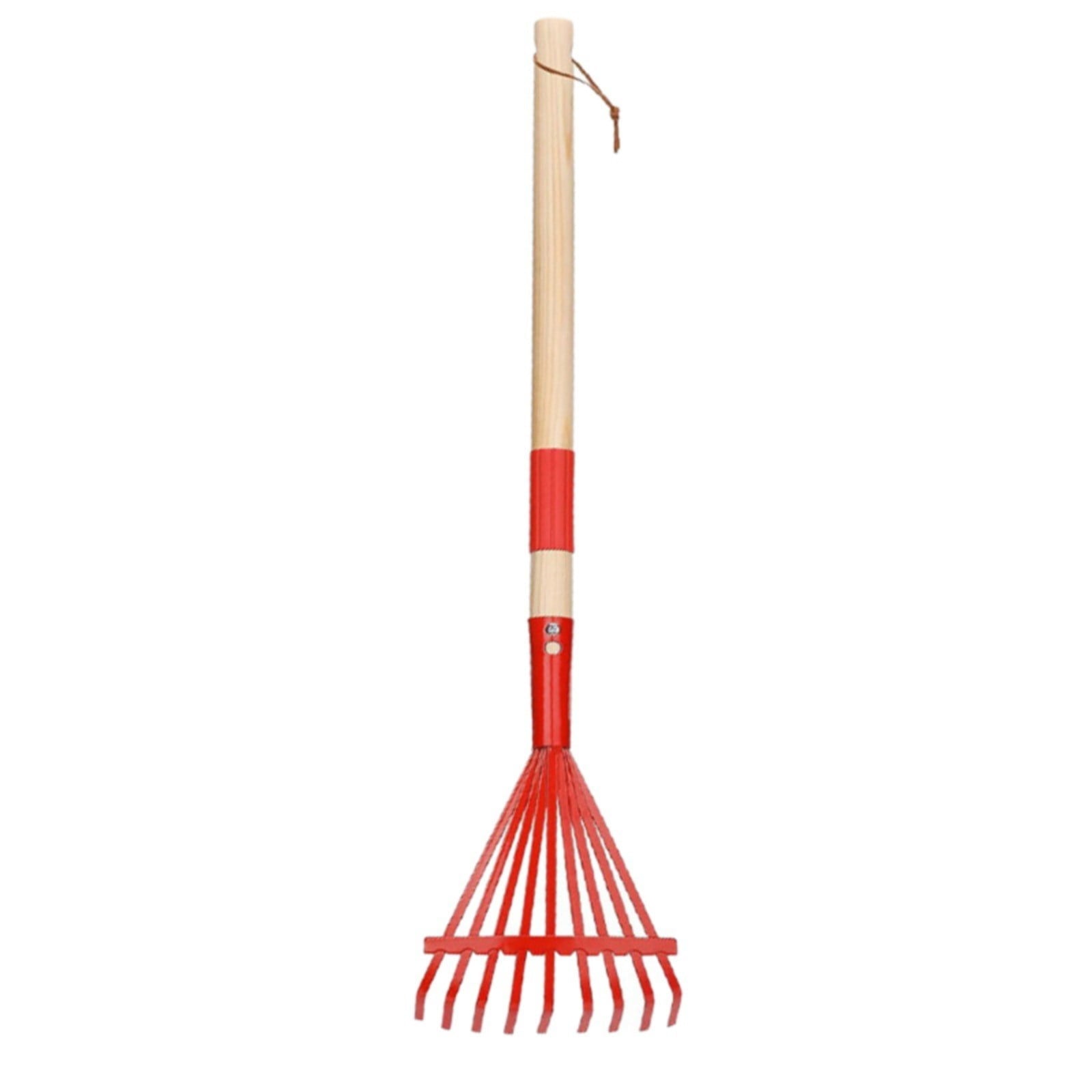 1Pcs Rake For Leaves,Rakes With Hardwood Handle,28" Small Rake With Durable Metal Head & Hardwood Handle, Mini Leaves Rake Lightweight & Cute Rakes With Heads Garden Tools Gifts,(Red) Red