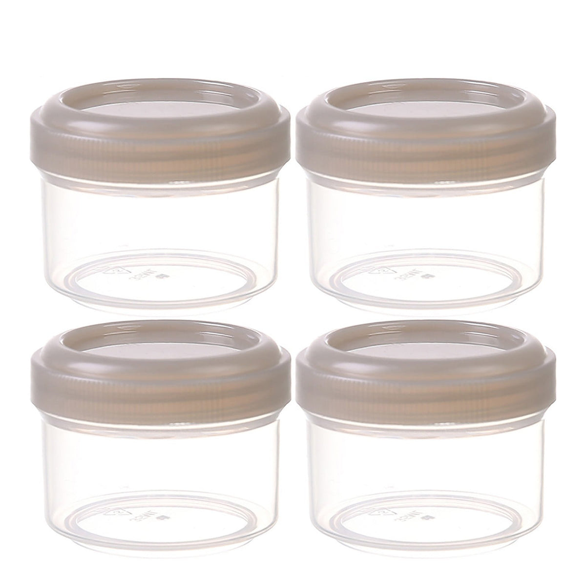 4Pcs Clear Plastic Jars With Lids,Small Plastic Storage Jars With Screw On Lids,Mini Wide-Mouth Refillable Storage Containers,Empty Round Containers For Candy,Beads,Lotion,Food Storage,Purple Grey