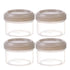 4Pcs Clear Plastic Jars With Lids,Small Plastic Storage Jars With Screw On Lids,Mini Wide-Mouth Refillable Storage Containers,Empty Round Containers For Candy,Beads,Lotion,Food Storage,Purple Grey