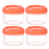 4Pcs Clear Plastic Jars With Lids,Small Plastic Storage Jars With Screw On Lids,Mini Wide-Mouth Refillable Storage Containers,Empty Round Containers For Candy,Beads,Lotion,Food Storage,Purple Orange
