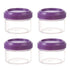4Pcs Clear Plastic Jars With Lids,Small Plastic Storage Jars With Screw On Lids,Mini Wide-Mouth Refillable Storage Containers,Empty Round Containers For Candy,Beads,Lotion,Food Storage Purple