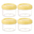 4Pcs Clear Plastic Jars With Lids,Small Plastic Storage Jars With Screw On Lids,Mini Wide-Mouth Refillable Storage Containers,Empty Round Containers For Candy,Beads,Lotion,Food Storage,Purple Yellow