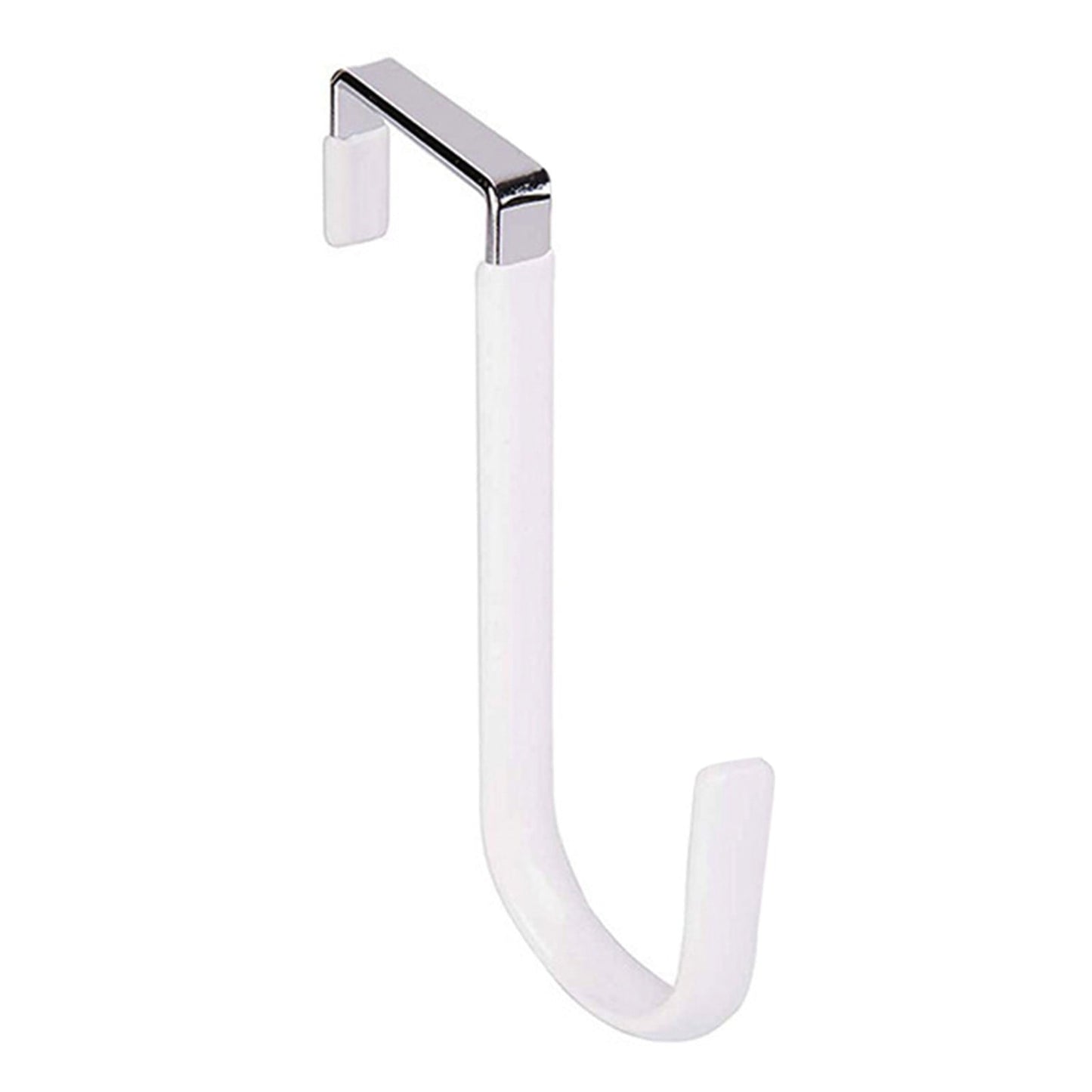 Over the Door Hook,1 Pack Over The Door Hooks Rubber Scratches,Sturdy Metal Single Over Door Hooks,Door Hanger Hook Door Hooks for Hanging,Towels,Clothes,Bathroom,Hold Up to 20Lbs(White) White