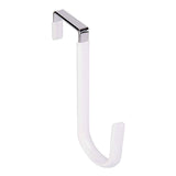 Over the Door Hook,1 Pack Over The Door Hooks Rubber Scratches,Sturdy Metal Single Over Door Hooks,Door Hanger Hook Door Hooks for Hanging,Towels,Clothes,Bathroom,Hold Up to 20Lbs(White) White