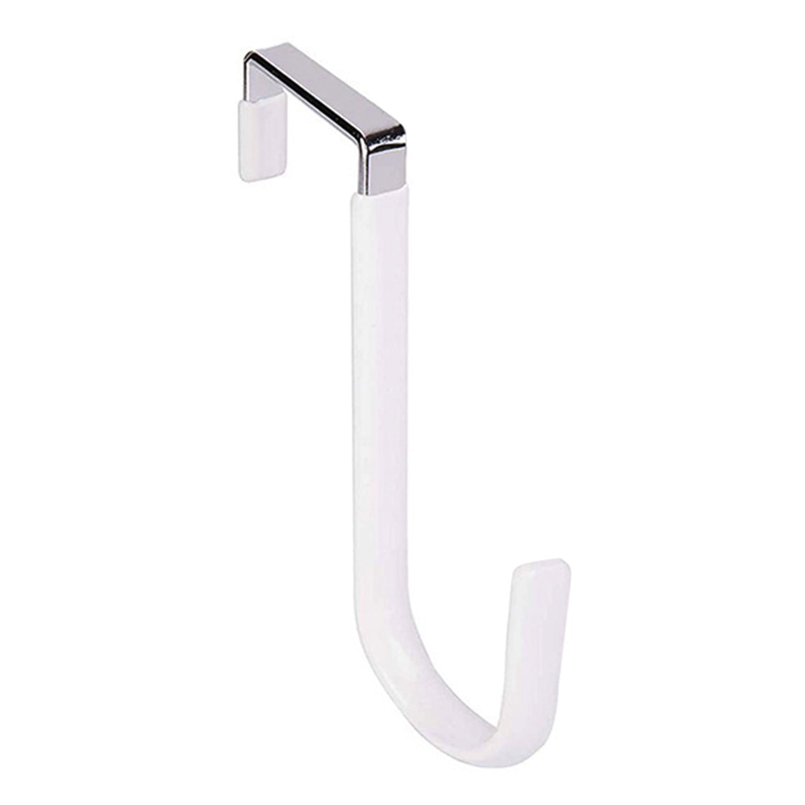 Over the Door Hook,1 Pack Over The Door Hooks Rubber Scratches,Sturdy Metal Single Over Door Hooks,Door Hanger Hook Door Hooks for Hanging,Towels,Clothes,Bathroom,Hold Up to 20Lbs(White) White
