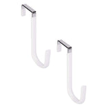 Over the Door Hook,1 Pack Over The Door Hooks Rubber Scratches,Sturdy Metal Single Over Door Hooks,Door Hanger Hook Door Hooks for Hanging,Towels,Clothes,Bathroom,Hold Up to 20Lbs(White) White(2PC)