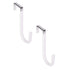 Over the Door Hook,1 Pack Over The Door Hooks Rubber Scratches,Sturdy Metal Single Over Door Hooks,Door Hanger Hook Door Hooks for Hanging,Towels,Clothes,Bathroom,Hold Up to 20Lbs(White) White(2PC)