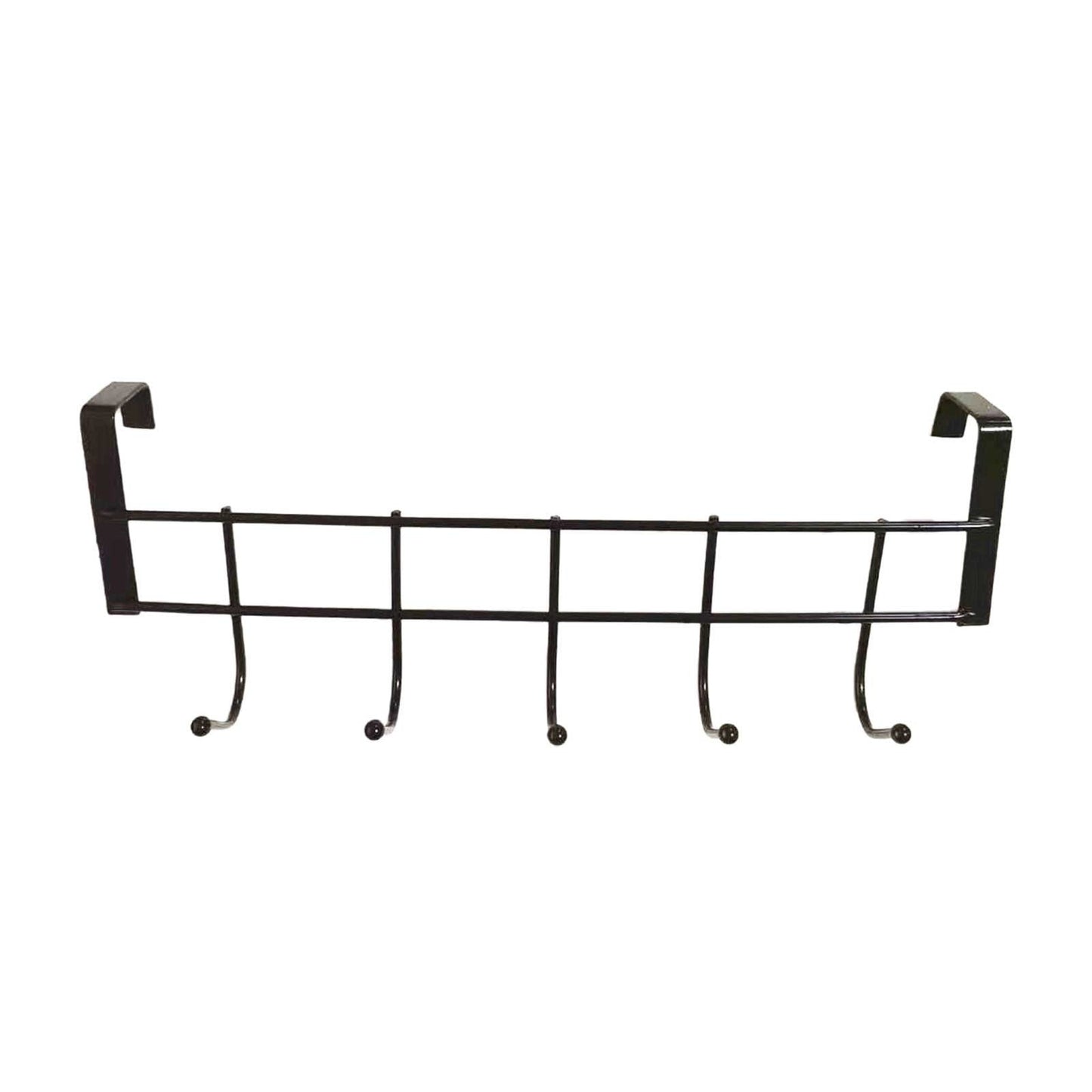 Over The Door Hooks For Hanging, Over The Door Hanger, Over The Door Organizer,Over The Door Towel Rack For Bathroom With 5 Coat Hooks, Bathroom Towel Holder Towels Hanger,Bedroom Door Hooks,(Black) Black-3PCS