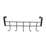 Over The Door Hooks For Hanging, Over The Door Hanger, Over The Door Organizer,Over The Door Towel Rack For Bathroom With 5 Coat Hooks, Bathroom Towel Holder Towels Hanger,Bedroom Door Hooks,(Black) Black-4PCS