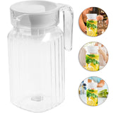 Small Plastic Carafe with Lid and Spout, 600ml Small Clear Water Jug for Hot/Cold Water, Iced Tea Pitcher for Coffee, Mini Juice and Homemade Beverage Carafe, 20 oz, 1 Pcs, 6.30x3.35 6.30" x 3.35" White