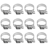 Heavy Duty Hose Clamp, Stainless Steel Hose Clamps Kit, Worm Gear Clamps for Fuel Line, Plumbing, Automotive, Mechanical Applications, Pipe, Tube, Radiator, Garden, 12 Pcs, 0.82x0.31 0.82" x 0.31" Silver/12 Pcs