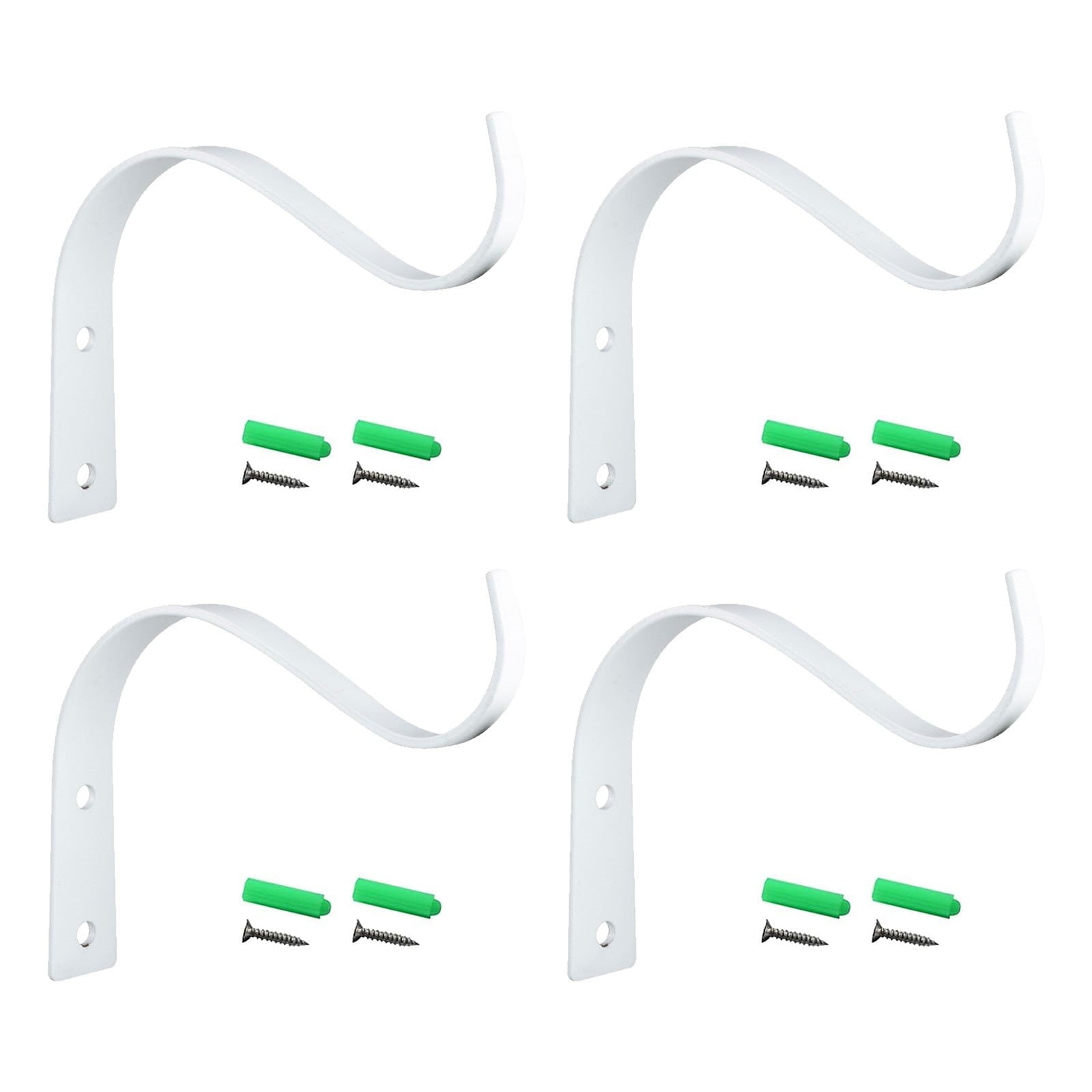 4.5 Inch Plant Hanger,Sturdy Hanging Plant Bracket Hooks Outdoor,Plant Hangers,Plant Hanger Bracket,Bird Feeder Hanger for Bird Feeders, Planters, Lanterns, Wind Chimes Indoor Outdoor,(Black,1 PCS) 4 PCS White
