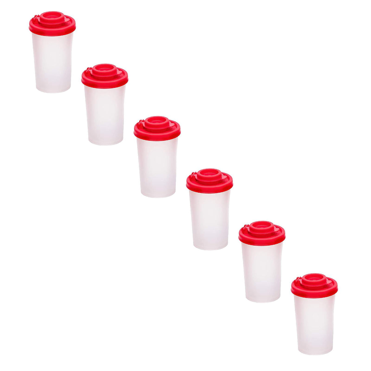 Salt And Pepper Shakers Moisture Proof,Plastic Salt Shakers,Salt Shaker To Go Camping Picnic Outdoors Kitchen Lunch Boxes Travel Spice Set Clear With Red Covers Lids Plastic Airtight Dispenser,1PCS 10PCS
