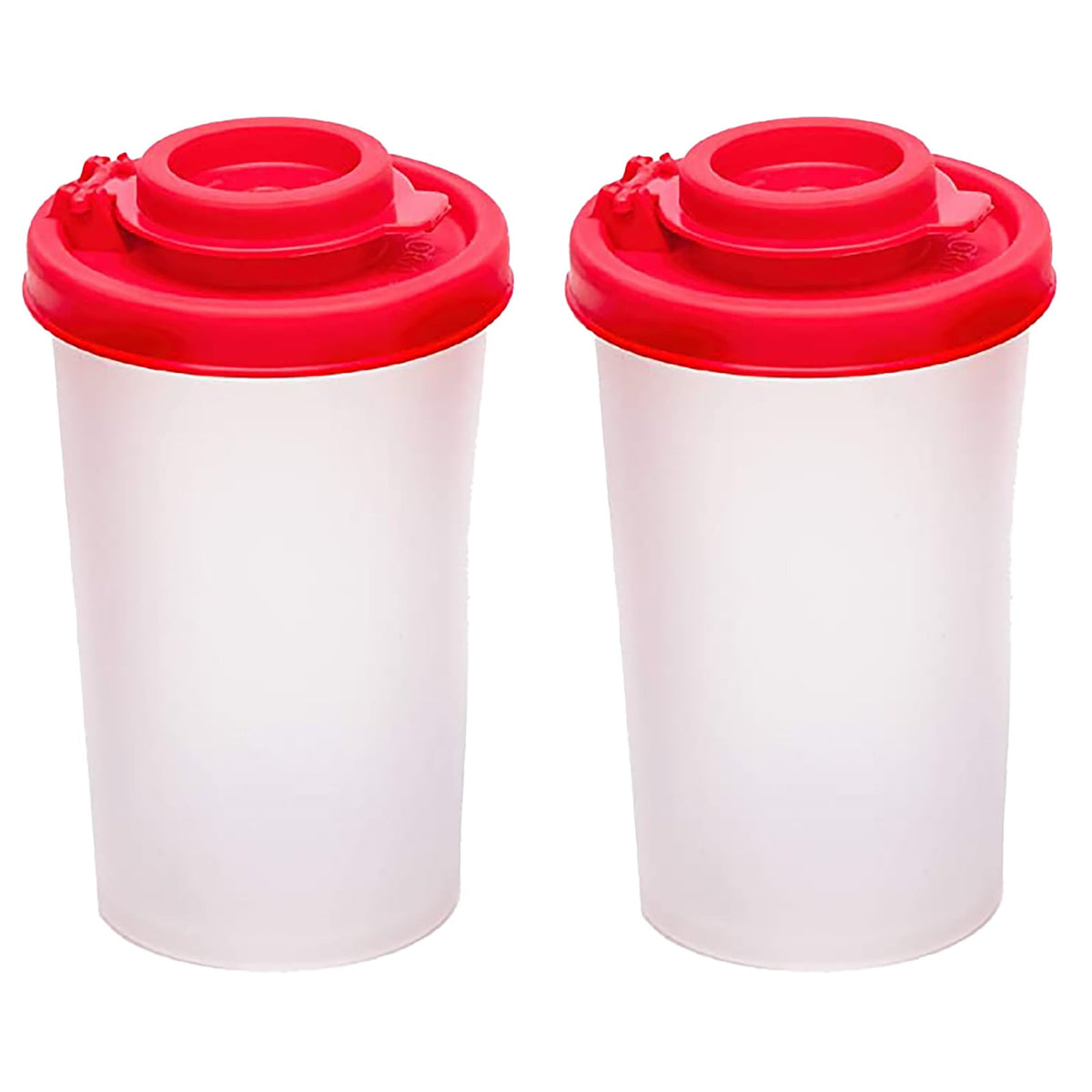 Salt And Pepper Shakers Moisture Proof,Plastic Salt Shakers,Salt Shaker To Go Camping Picnic Outdoors Kitchen Lunch Boxes Travel Spice Set Clear With Red Covers Lids Plastic Airtight Dispenser,1PCS 2PCS