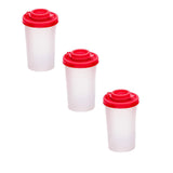 Salt And Pepper Shakers Moisture Proof,Plastic Salt Shakers,Salt Shaker To Go Camping Picnic Outdoors Kitchen Lunch Boxes Travel Spice Set Clear With Red Covers Lids Plastic Airtight Dispenser,1PCS 3PCS
