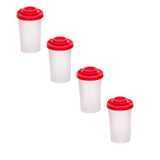 Salt And Pepper Shakers Moisture Proof,Plastic Salt Shakers,Salt Shaker To Go Camping Picnic Outdoors Kitchen Lunch Boxes Travel Spice Set Clear With Red Covers Lids Plastic Airtight Dispenser,1PCS 4PCS