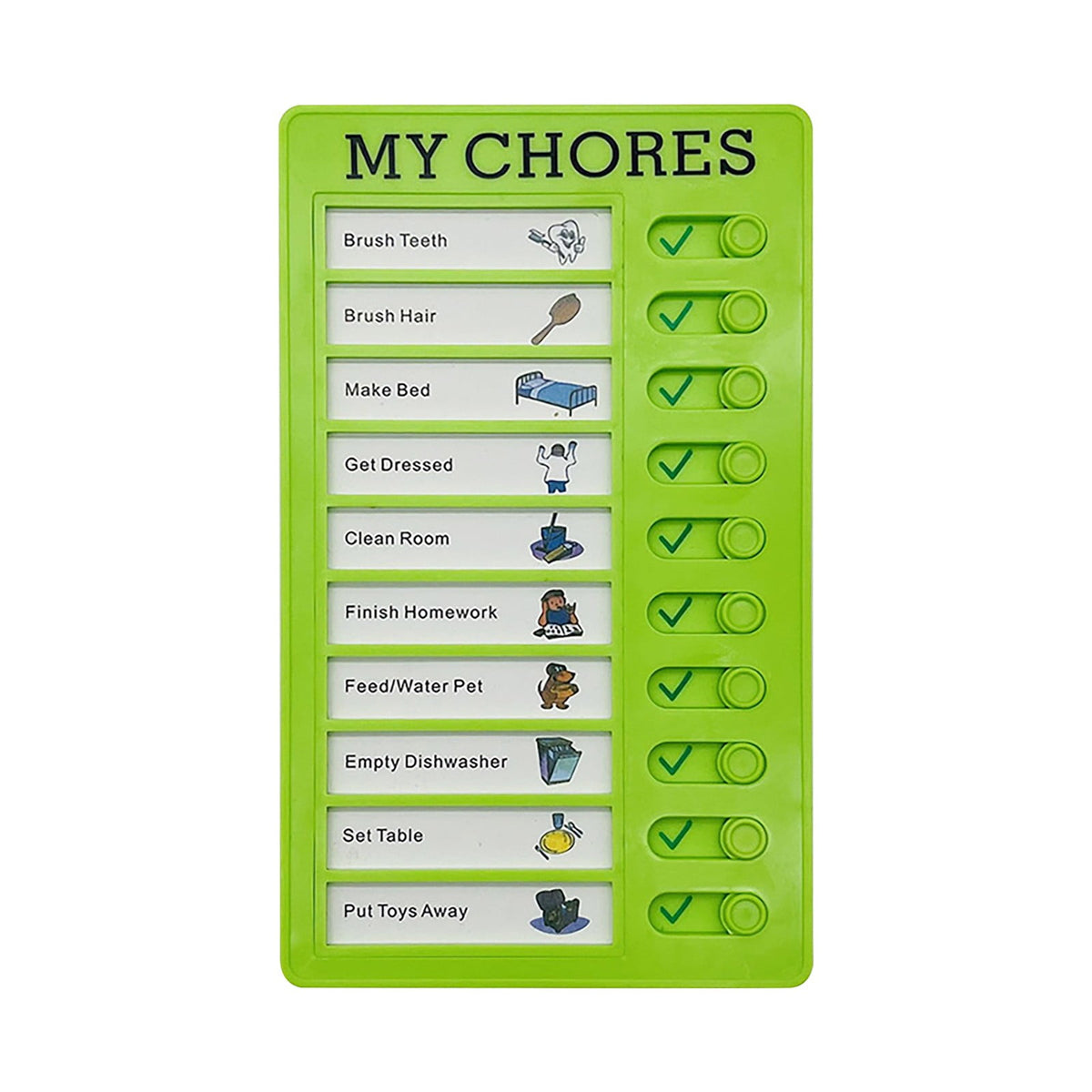 1Pc To Do List Checklist,Chores Chart for Man and Woman Chore Chart, Sliding Routine Chart to Do List, RV Checklist Task Planning Board, ADHD Tools Routine Visual Schedule Reminder(White5) Green