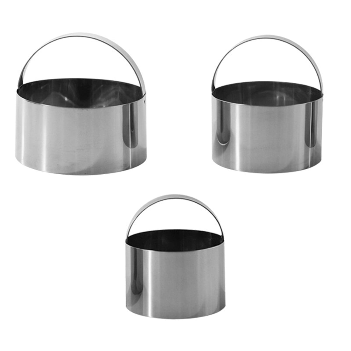 3 Pcs Round Biscuit Cutter With Handle,Circle Biscuit Cutter,Stainless Steel Round Circle Doughnut Cutter Baking Molds,Round Cookie Cutters Tool,Biscuit Cutter Set ,Kitchen Baking Supplies 3PCS