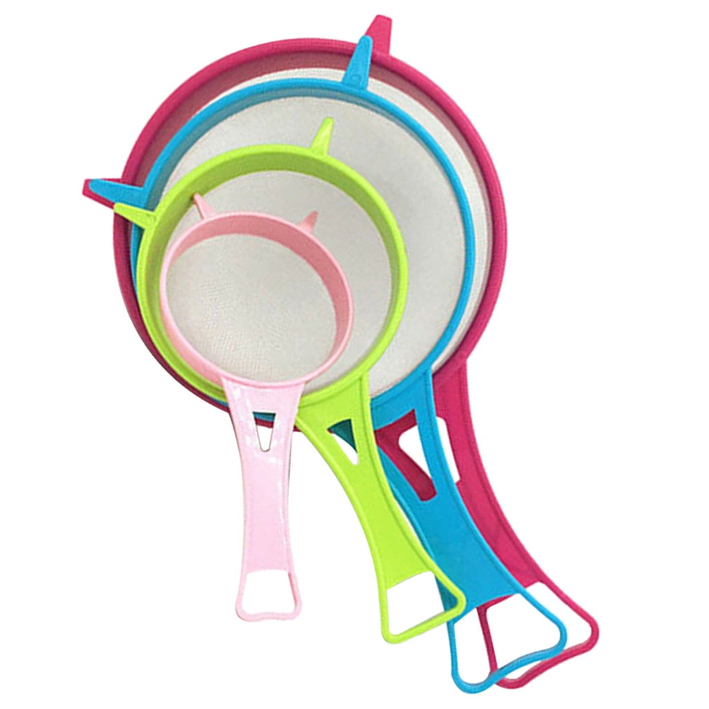4 Pcs Plastic Mesh Strainer Colander Set,Nylon Mesh Strainer Food Yogurt Mesh Sieve,Plastic Mesh Colander,Reusable Coffee Filter With \u200bHandle Kitchen Tools for Filtering Juice Milk 4PCS