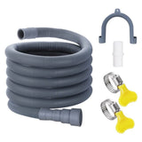 Washing Machine Drain Hose, Dishwasher Hose Extension Kit with 1 U- Holder, 1 Extension Adapter and 2 Hose Clamps, 1 Set, 9.84 Ft 6.5' Grey