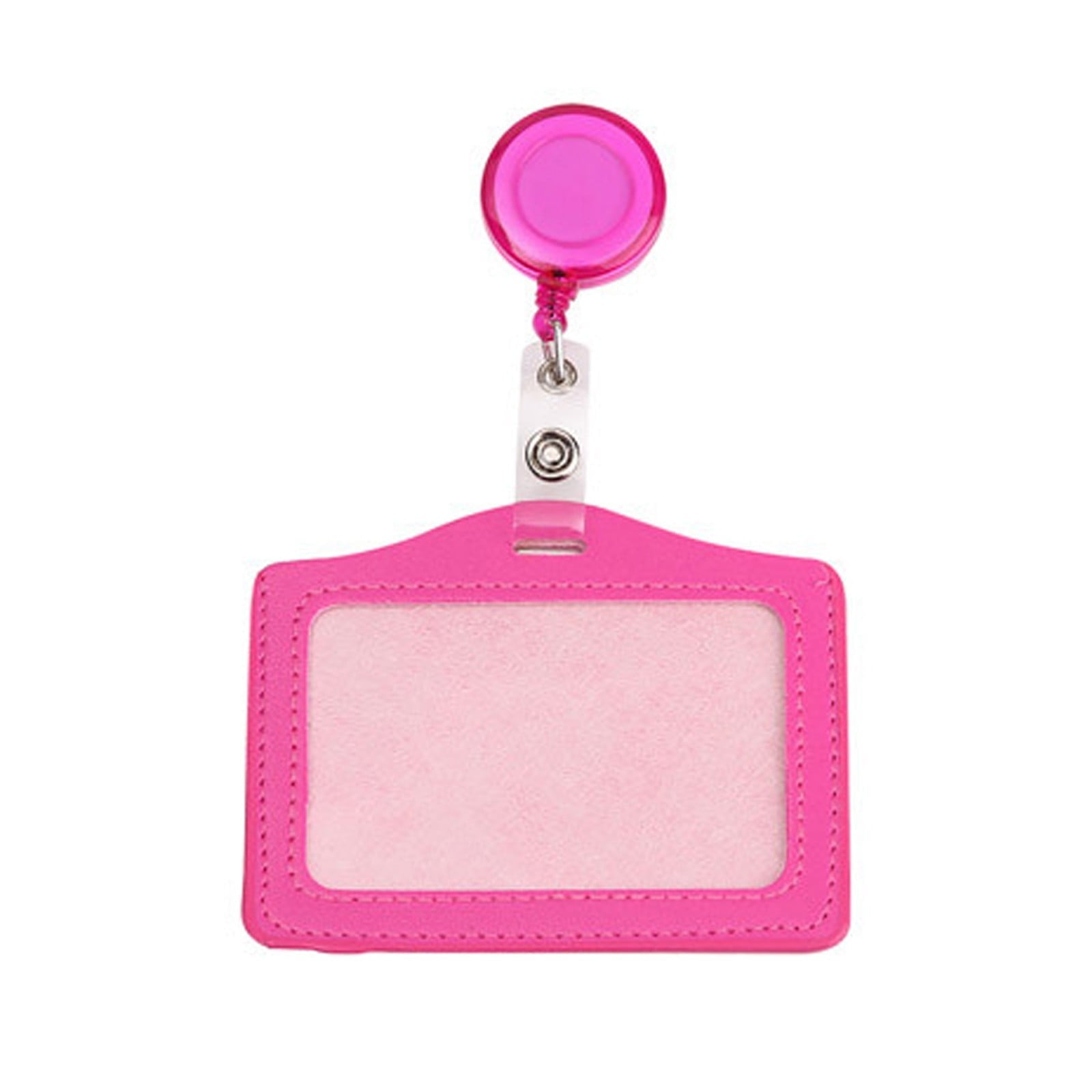 12 Sets Heavy Duty Badge Holders,Retractable Badge Reels Multicolor Name ID Card Holder,PU Leather Business Badge Holder Decorative with Clip for Nurses, Doctors(Z1-Green) Z1-Pink1