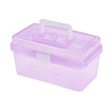 Home Box and Travel Storage Box, Plastic Kit Case Container Empty, Box with Lock Lid & Handle, Emergency Organizer for Family and Traveling, 9.1x4.7x3.7 7.87" x 4.72" x 4.13" Purple