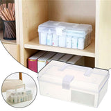 Home Box and Travel Storage Box, Plastic Kit Case Container Empty, Box with Lock Lid & Handle, Emergency Organizer for Family and Traveling, 9.1x4.7x3.7 9.1" x 4.7" x 3.7" White