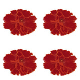 4 Pcs Flower Placemat,3D Flower Placemats,Flower Shape Placemat,Heat-Resistant And Washable Placemat for Dining Table,Tablemats Kitchen Table Setting Decorative for Wedding Holiday Dining Table Red