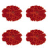 4 Pcs Flower Placemat,3D Flower Placemats,Flower Shape Placemat,Heat-Resistant And Washable Placemat for Dining Table,Tablemats Kitchen Table Setting Decorative for Wedding Holiday Dining Table Red