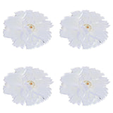 4 Pcs Flower Placemat,3D Flower Placemats,Flower Shape Placemat,Heat-Resistant And Washable Placemat for Dining Table,Tablemats Kitchen Table Setting Decorative for Wedding Holiday Dining Table,Red White