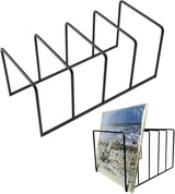 Vinyl Record Storage Holder Stand, Premium Metal Wire Magazine Rack and Book Holder, Functional and Contemporary Vinyl Record Rack Organizer, 1 Pcs, 9.84x4.72x4.72 9.84" x 4.72" x 4.72" Black
