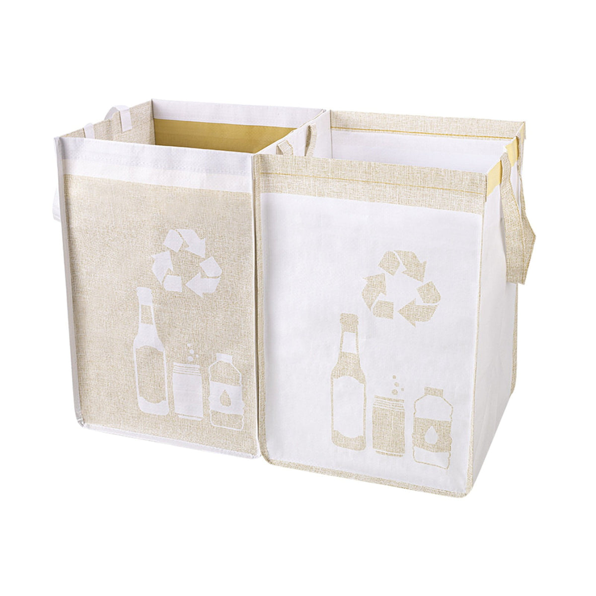 2 Pcs Separate Recycling Waste Bags,Recycle Waste Bag for Kitchen Home,Recycling Organizer,Reusable Recycling Bags,Indoor Recycling Trash Sorting Organizer,Reusable And Waterproof,(D,12x12x17 in) D