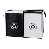 2 Pcs Separate Recycling Waste Bags,Recycle Waste Bag for Kitchen Home,Recycling Organizer,Reusable Recycling Bags,Indoor Recycling Trash Sorting Organizer,Reusable And Waterproof,(D,12x12x17 in) Gray