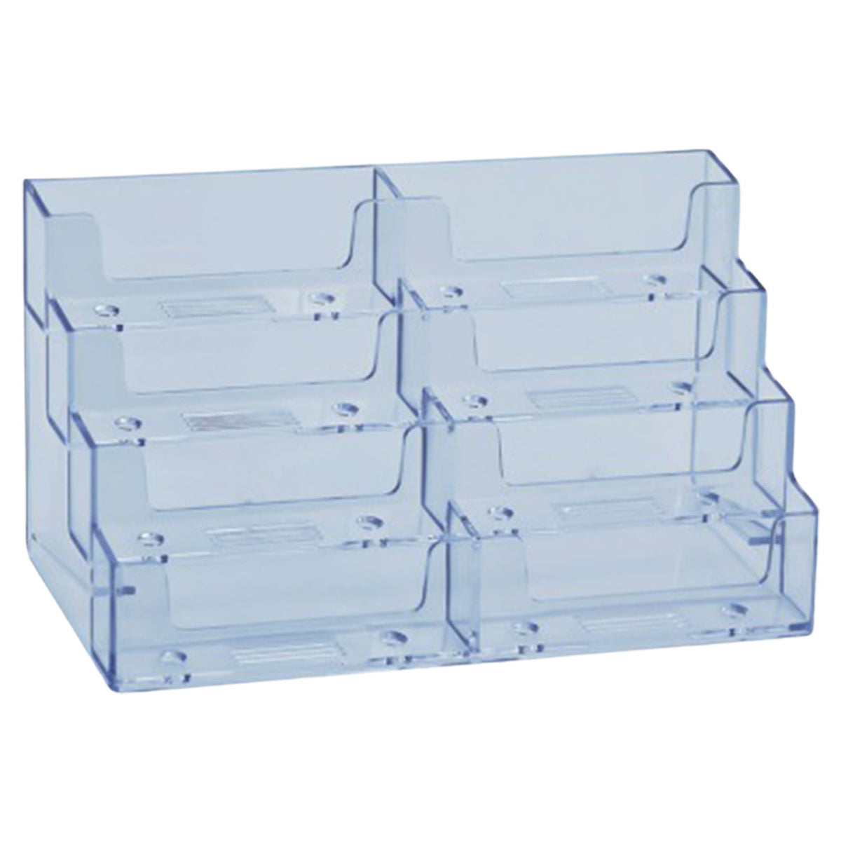 Business Card Holder, Acrylic Business Card Stand for Desk with 4 Tier, Plastic Cards Display Holder for Exhibition, Home and , 8 Pocket, 1 Pack, 7.68x3.35x3.94 7.68" x 3.35" x 3.94" Clear