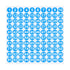 Sheet of 1-100 blue 1-inch round number stickers.