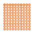 Sheet of 1-100 round orange number stickers