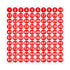 Sheet of 1-100 round number stickers in multiple colors.