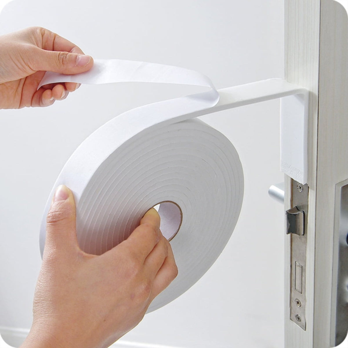 Strong Adhesive Foam Weather Stripping, High Density Weatherproof Weather Stripping Door Seal Strip for Sliding Door, Window, Noise-Reduction Foam Sealing Strip, 1 Roll 1.18 In x 16.4 Ft White*2 Roll