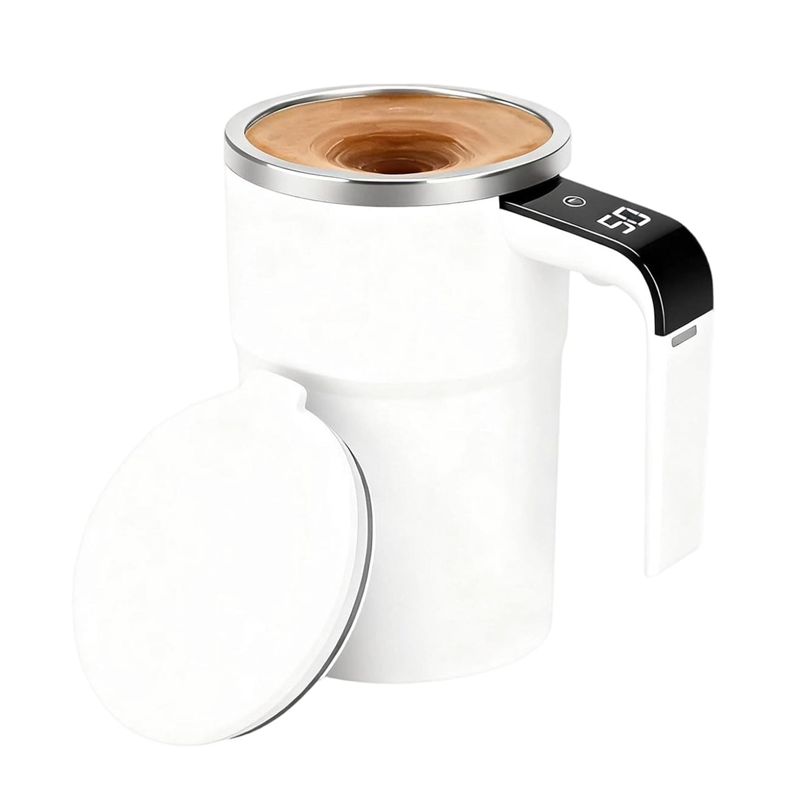 Self-Stirring Magnetic Coffee Mug with Temperature Display,Automatic Mixing for Coffee Tea and Shakes,Food Grade 304 Stainless Steel Liner,Smart LCD Screen for Real-Time Heat Monitoring A