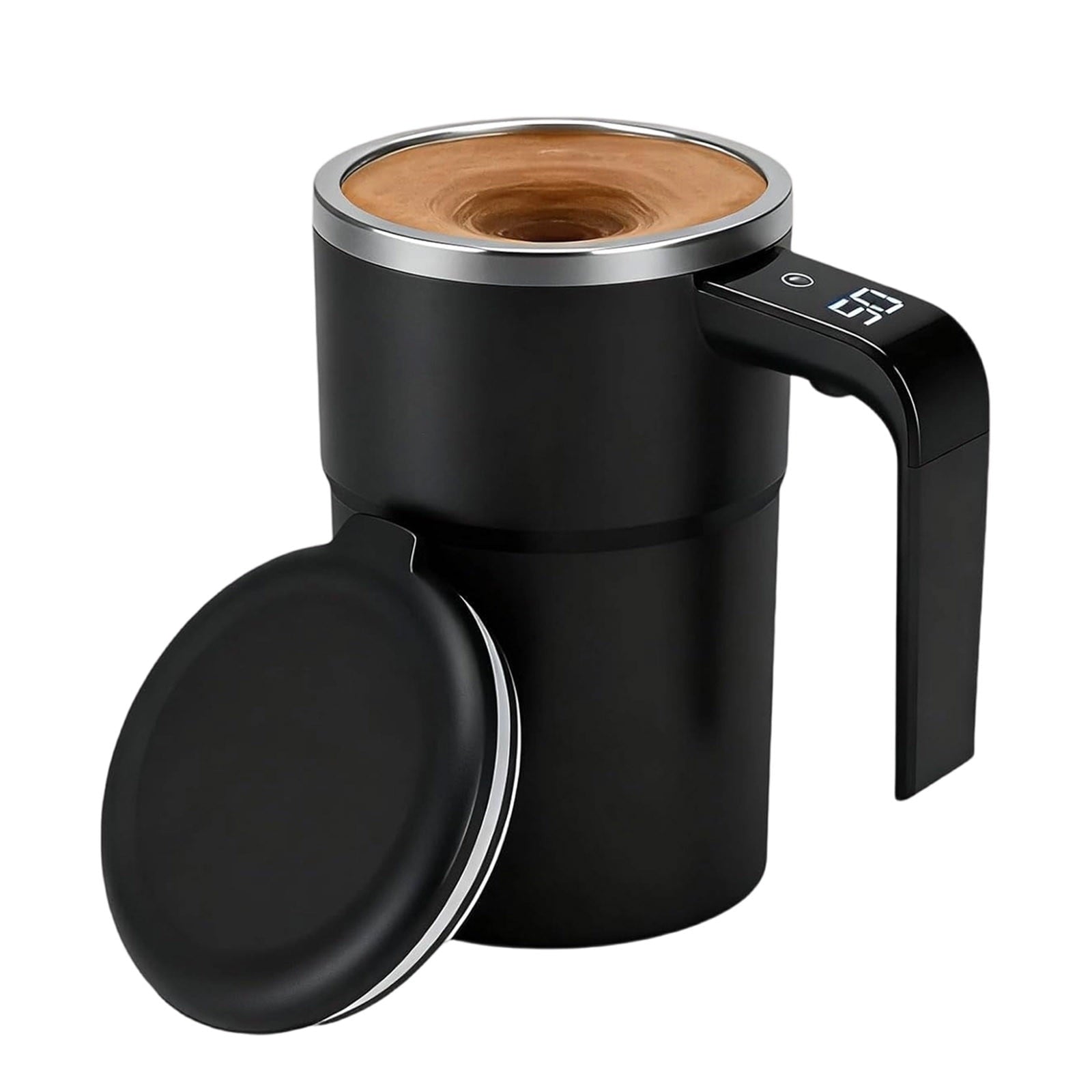 Self-Stirring Magnetic Coffee Mug with Temperature Display,Automatic Mixing for Coffee Tea and Shakes,Food Grade 304 Stainless Steel Liner,Smart LCD Screen for Real-Time Heat Monitoring B