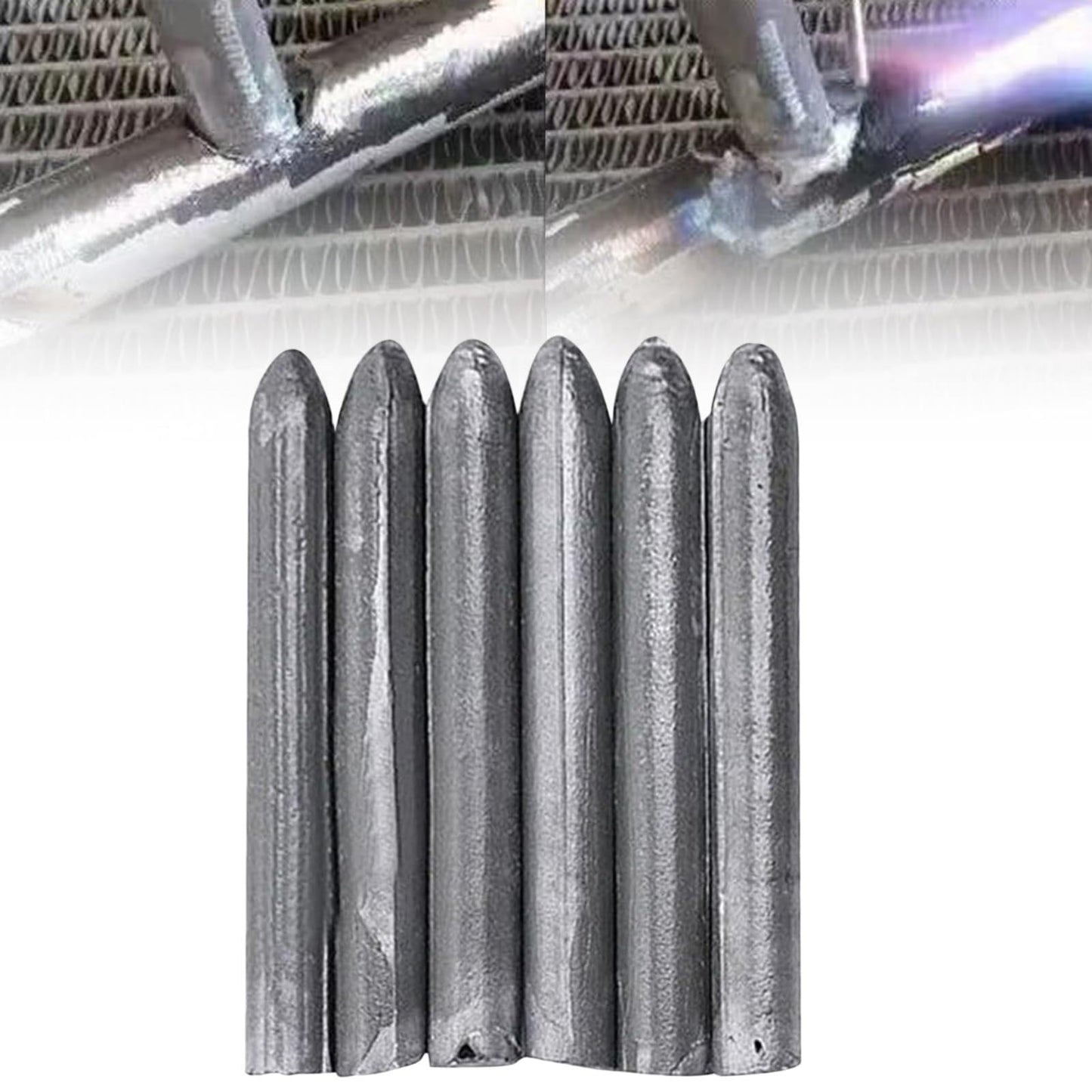 Low Temperature Universal Welding Rods, Metal Welding Arc Equipment, Easy Melt Aluminum Rods, Arc Welding Equipment Welding Equipment and Accessories, 6 Pcs, 3.07 Inches 3.07" Silver*6
