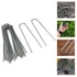 Garden Stakes Pins Landscape Staples, Durable Tent Stakes, Heavy Duty Galvanized Steel Metal Yard Stakes, Ground Lawn Staples, Fence Anchors for Weed Barrier Fabric, 20 Pcs, 3.94x1.57 3.94" x 1.57" Silver*20