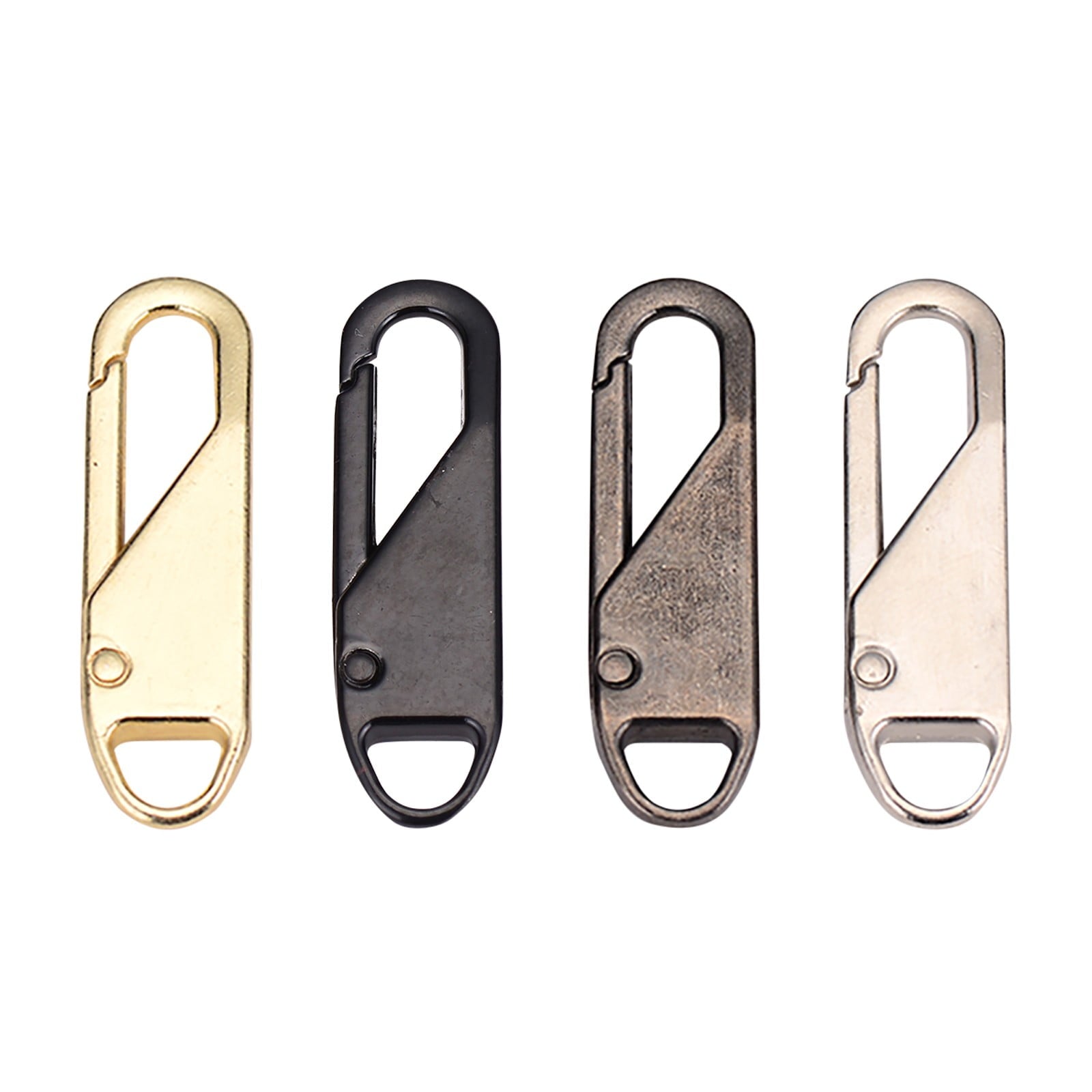 Zipper Pull Replacement, Heavy Duty Universal Zipper Puller, Detachable Zipper Pull Oval Tabs for Luggage Clothing Jackets Backpacks Boots Purse Coat, 4 Pcs, 1.46x0.43 1.46" x 0.43" Black/4 Pcs