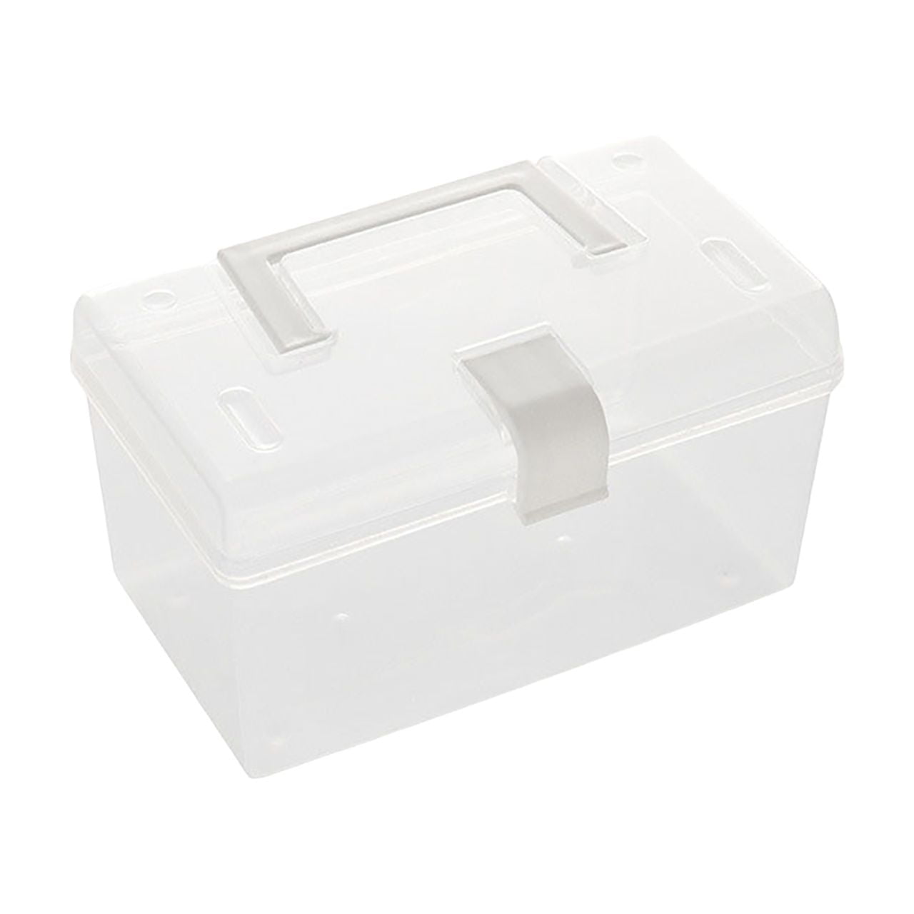 Transparent Storage Box, Clear Storage Latch Box Plastic Container Plastic Carrying Case with Handle and Latches for Home Desktop, 1 Pcs, 7.68x4.13x4.33 7.68" x 4.13" x 4.33" Clear